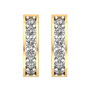 Super qualité femmes 18K or massif élégant exportateur indien bijoux IGI certifié 0.6 carats laboratoire cultivé VS1 clarté boucles d'oreilles - Product Image 1