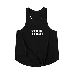 Vente en gros de haute qualité 100% coton sérigraphie respirant séchage rapide débardeur noir sans manches pour hommes - Product Image 1