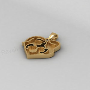 Pendentif en or 14 carats et argent 925, 22x21 mm, avec cadre vide pour la famille heureuse, pour remplir de résine de lait maternel ou de cendres, bijou souvenir à faire soi-même - Product Image 6