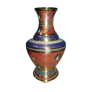 Multi Color <b>Engraving</b> Brass Flower <b>Vase</b> With Red Paint And Gold Finished For Home Decor High Quality Flower <b>Vase</b> - Product Image 1