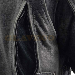 Veste de moto en cuir véritable pour hommes Meilleur prix Vente en ligne teinte unie Veste de moto pour hommes - Product Image 6