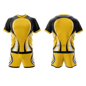 Polo unisex de rugby de Inglaterra de 100% poliéster, camiseta personalizada con logotipo bordado a rayas, ropa deportiva de manga corta, kit de ropa de rugby - Product Image 3