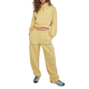 Custom Women's Casual Sportswear Quick Dry Cotton Crop Top Hoodie Breathable Breathable Hooded Plain Blank Design for Ladies - Product Image 5