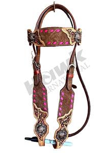 Venta al por mayor de calidad superior nuevo diseño productos de cuero de caballo Western Headstall Buck Stitch herramientas Headcollar precio competitivo - Product Image 2