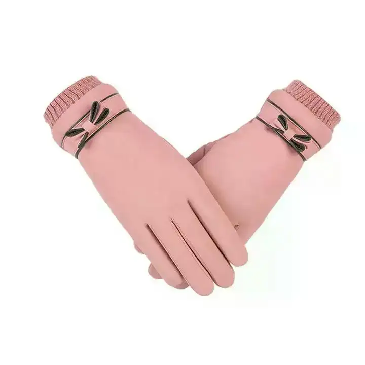 Tilki kürk manşet açık kış koyun derisi deri eldiven moda stil lüks eldivenler kış glocustom with özel Logo
