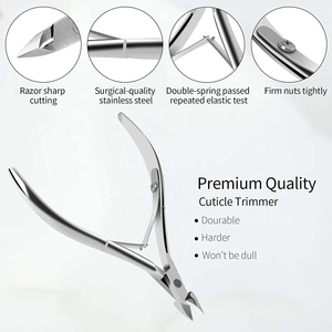 Pinza de cutícula de precisión hecha a mano de acero inoxidable de alta calidad, apertura de mandíbula ancha para técnicos de uñas gruesas - Product Image 4