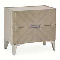 Table de chevet Charles à 2 tiroirs avec étagères de rangement, finition moderne