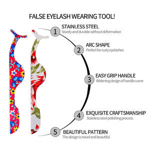 Pince à épiler en acier inoxydable à 90 degrés, ensemble d'extension, volume, applicateur, pince à cils, pointe en fibre, vente en gros, logo personnalisé - Product Image 5