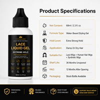 Gel Coiffant Liquide Fixation Forte pour Perruques à Dentelle, Contrôle des Bords, Fabricant OEM Marque Privée