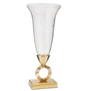 Jarrón de metal con forma ovalada de Gingko para decoración, jarrón de flores de lujo, chapado en oro, nueva colección - Product Image 3