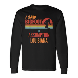Maglietta promozionale a maniche lunghe Bigfoot Lives In Assumption Parish Louisiana, girocollo unisex per adulti - Product Image 2