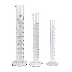 Cilindro graduado de medición con base hexagonal de vidrio de borosilicato transparente de 2000ml para laboratorio al por mayor - Product Image 6