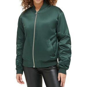 Chaqueta Bomber Cortavientos de Algodón Tejido Transpirable de Talla Grande para Mujer, con Cremallera, Mangas Largas, Diseño Personalizado, Servicios ODM OEM - Product Image 1