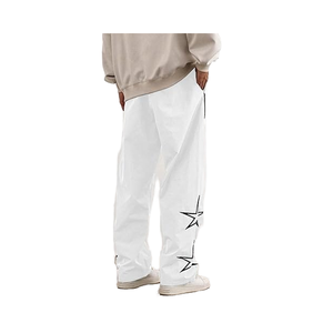 Pantalon de danse baggy décontracté pour hommes pantalon de survêtement léger cordon taille moyenne fermeture élastique pantalon à jambe droite à la mode - Product Image 1