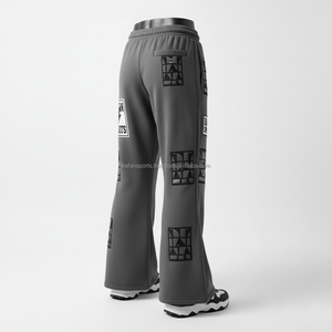 High Quality <b>Men</b> 320GSM Polyester Fleece Jogger Pant Comfortable <b>Winter</b> Wear Custom Rubber Embroidery Logo washed <b>men's</b> pants - Product Image 4