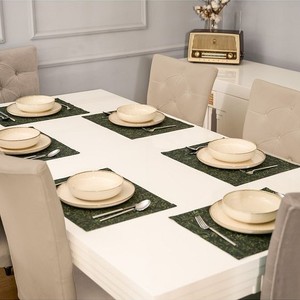 Juego de 6 Manteles Individuales Negros 100% Algodón, Manteles Decorativos Tradicionales para el Hogar, Manteles Individuales Impresos con Plantas de 35x45 cm, Manteles Individuales Duraderos para Mesa de Comedor - Product Image 3