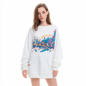 Sudaderas con Hombros Caídos Estampadas Personalizadas para Mujer, Otoño Invierno, Felpa, Ropa Urbana, Ecológica - Product Image 4