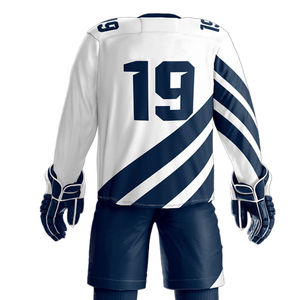 Uniformes de hockey sur glace unisexes imprimés de haute qualité, couleur contrastée, 100% polyester, séchage rapide, évacuation de l'humidité, vêtements de sport d'équipe - Product Image 5