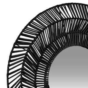 Top nuevo diseño bambú ratán pared salón espejo pequeño espejo redondo personalizar paquete muebles de dormitorio - Product Image 2