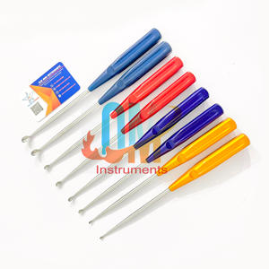 Ensemble de curettes osseuses orthopédiques Volkmann de haute qualité, 8 pièces, curettes cervicales arc-en-ciel, manche coloré, colonne vertébrale, professionnel médical - Product Image 6