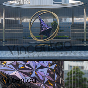 Vincentaa Arte moderno Gran <span class=keywords><strong>plaza</strong></span> al aire libre Centro comercial Escultura <span class=keywords><strong>de</strong></span> acero inoxidable Arte público - Product Image 3
