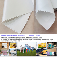 Rouleaux de tissu 100 % polyester tissé en gros pour impression numérique par sublimation, satin de qualité supérieure blanc pur, matériau pour bannières et drapeaux