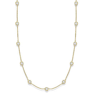 สร้อยคอประดับเพชรทรงสี่เหลี่ยมขนาด 3.00 กะรัต ตัวเรือนทองคำ 14k สีเหลือง - Product Image 5