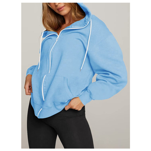 Couleur unie élégant à manches longues haut court femmes à capuche Offre Spéciale par saison cordon merde haut court sweats à capuche 2025 - Product Image 3