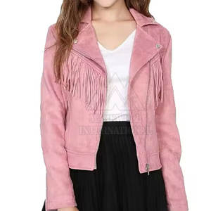 Dernière conception veste confortable 2025 haute qualité peau de mouton col rabattu femmes mode veste en cuir - Product Image 5