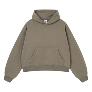 Sweat-shirts en molleton de coton uni ultra-épais 400 GSM de qualité supérieure, coupe ample, conçus pour les marques haut de gamme européennes et américaines. - Product Image 4
