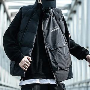 Chaqueta de invierno Techwear de talla grande para hombre, con logotipo personalizado, cierre de cremallera de oveja, cortavientos impermeable para ropa de calle al aire libre - Product Image 3