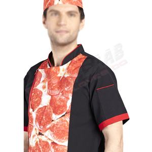 เสื้อโค้ทเชฟสำหรับผู้ชายเสื้อเชฟแขนสั้นแบบสั่งทำ - Product Image 3