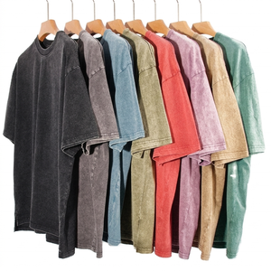 T-shirts surdimensionnés à manches courtes, style vintage, mode estivale, pour l'extérieur, effet délavé à l'acide, fabrication OEM - Product Image 1