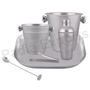 <b>Vintage</b> Sleek Stylish Metal Cocktail Shaker Bar Set outdoor bar table and <b>chair</b> set - Product Image 1