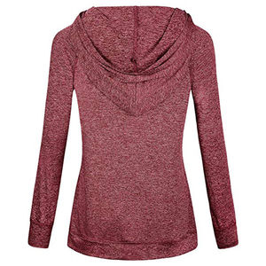 Sudadera con Capucha de Alta Calidad para Mujer, Diseño Estampado Teñido en Prenda, Informal, Sólida, Otoño/Invierno, Ecológica, Resistente al Viento, Personalizable - Product Image 2