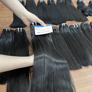 Extensiones de Cabello Natural Negro, Súper Sedoso, Liso, de Primera Calidad, Cabello Virgen Crudo 100% Vietnamita, Remy, Súper Doblemente Tramado - Product Image 2