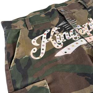 Mens Patchwork <b>Camo</b> Denim Jorts <b>Cargo</b> Style <b>Shorts</b> Streetwear Graphic Embellished Cutoff Jean <b>Shorts</b> Casual Summer Wear - Product Image 4