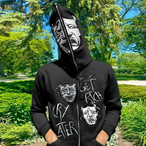 2025 Sudadera con capucha de tiburón para hombre con cremallera completa camuflaje 100% sudadera de algodón con capucha logotipo bordado personalizar Sudadera con capucha de invierno para hombre - Product Image 3