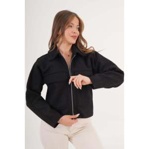 Chaqueta con Patrón Bouclé Negro al por Mayor para la Temporada de Otoño - Product Image 4