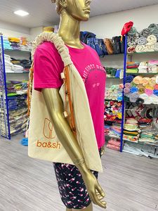 Vintages imprimé ombré coton toile sacs à main toile fourre-tout Shoppers sacs-cadeaux avec garnitures et accessoires sacs haute couture - Product Image 2