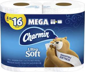 Papel Higiénico Charmin Ultra Suave, 4 Mega Rollos = 16 Rollos Regulares - Product Image 3