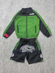 Survêtement coupe-vent Veste et short à fermeture éclair 100% Nylon Heavyweight DTF Logo Survêtement coupe-vent surdimensionné pour hommes - Product Image 3