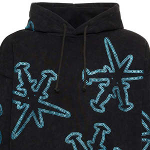 Nouveau sweat à capuche d'hiver pour homme personnalisé avec strass, fermeture éclair, col montant et poche zippée sur la main - Product Image 4