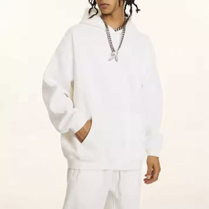 Sweat à capuche unisexe 320g pour hommes et femmes automne hiver couleur unie sweat décontracté avec impression numérique LOGO personnalisé - Product Image 3