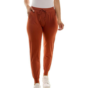 Pantalones de correr de forro polar con diseño personalizado y logotipo impreso para mujer, ajuste holgado con estilo frontal plano para invierno - Product Image 1