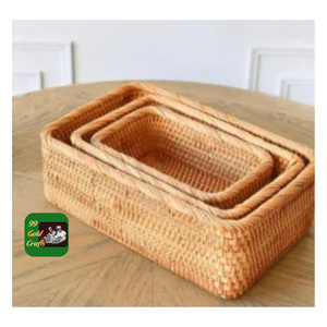 BANDEJA DE RATÁN DE BAMBÚ TEJIDO A MANO BANDEJA DECORATIVA DE MATERIAL ECO PARA SERVIR Aperitivos DE CAFÉ Y EXPOSITOR DE MESA - Product Image 4