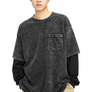 T-shirt pour homme à manches courtes en coton 100% avec impression numérique de haute qualité, délavage acide, designs personnalisés - Product Image 1