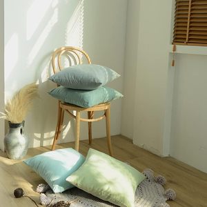 Almohada cuadrada decorativa de 18x18 pulgadas de Color sólido, tejido suave sin látex, antiestático, 100% poliéster, sofá para el hogar, Hospital - Product Image 1