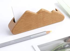 Porte-cartes de visite 1 pièce Organisateur en bois en forme de montagne Présentoir de cartes en bois - Product Image 4