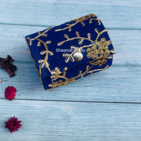 Nouvelle Arrivée Boîte à Bracelets Pliable avec Fermeture Éclair, Broderie Dorée, en Tissu de Créateur et MDF, Boîte Chuda pour Cadeau de Mariage et Retour de Faveur